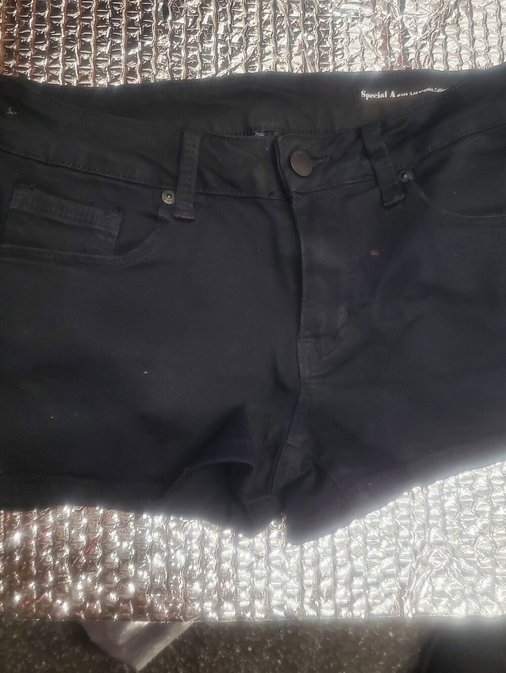 Women’s Black Denim Short SHORTS size M Special A Jeans